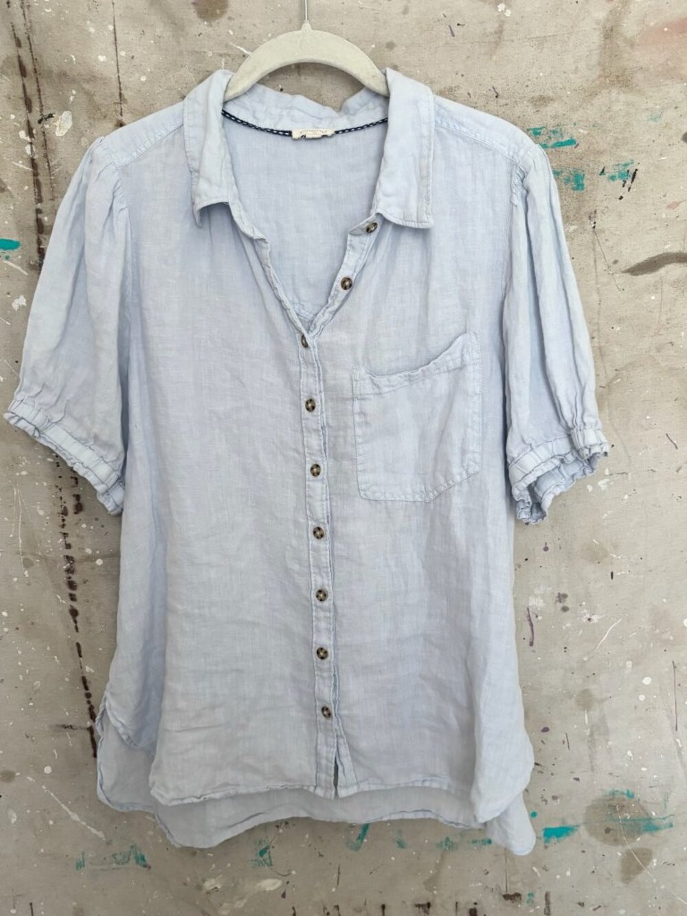 Anthropologie Pilcro the Aly Linen Puff-Sleeve Blouse - Picture 3 of 6
